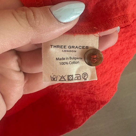 Three Graces London Smocked Mini Dress in Red - Picture 8 of 11